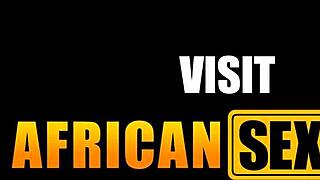 fit ebony hottie rides big cock hard and swallows cum at afterparty