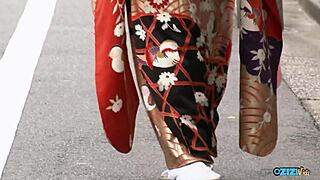 Posing in a kimono, does this erotic Asian brunette crave a creampie?