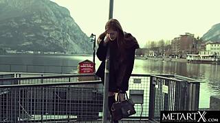 I watch this sexy redhead cram fingers in her juicy pussy