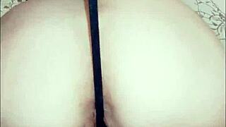 How does this milf model expose her tight holes so effectively?