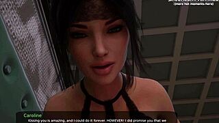 blackhaired stepsister in milfy city jerks off big cock in gameplay part 36