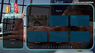 blackhaired stepsister in milfy city jerks off big cock in gameplay part 36