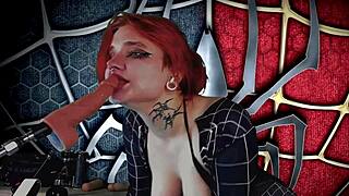 Meridjane became a spider girl and gives a passionate blowjob 😍