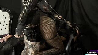 i'm the kinky slut queen dark dea, whipping and pegging my slave's ass part 2, oh god it's so intense