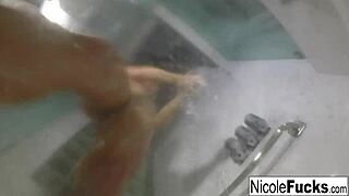 hot pornstar nicole aniston takes a long steamy shower