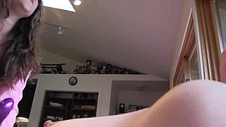 but this work-at-home lesbian has a lover who makes a pass she cant refuse her