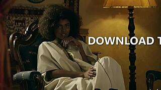 All natural black Bruna Rocha exposes curvy body and big tits