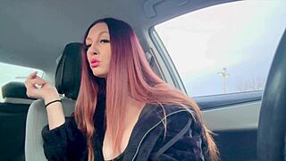 big tits long hair artemisia love smoking session in the car