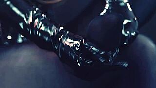 pussy play in lace lingerie stockings fetish and shiny clothes erotica arya grander