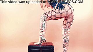 pussy play in lace lingerie stockings fetish and shiny clothes erotica arya grander