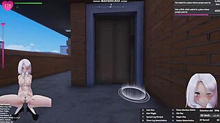 manaka exposes herself naked in the apartment building, whispering 'check this out'