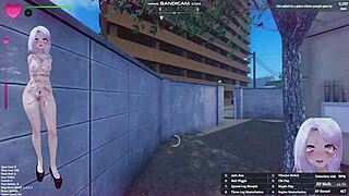 manaka exposes herself naked in the apartment building, whispering 'check this out'