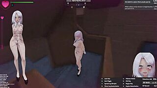 manaka exposes herself naked in the apartment building, whispering 'check this out'