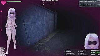 manaka exposes herself naked in the apartment building, whispering 'check this out'