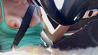 Artemisia Love Flaunts Hot Big Tits In Outdoor Car Driving Close-Up