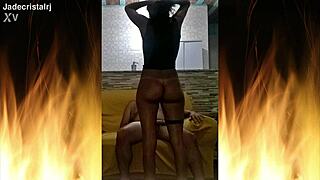 facing husband jade gets cum on ass