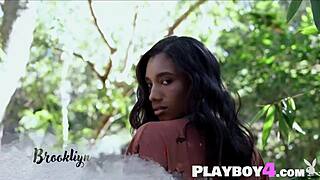 Is this big natural tits black milf exposing her curvy body in passionate posing action?