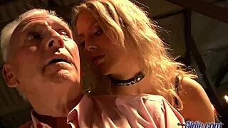 Seductive young 18+ babe sex with horny old man teen 18+ fucked and cum on face