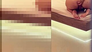 Caught mother-in-law with big ass masturbating pussy and shaking ass in room until orgasm