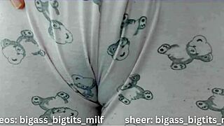 Colombian milf with big pussy lips shows camel toe while spreading legs wetly