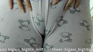 camel toe close-up on a curvy latina teen spreading her legs