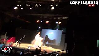 Star Wars-inspired ass gets a big tit blowjob and cumshot at the party