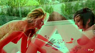 Perfect blonde with small tits gets licked and fingered by emo girlfriend