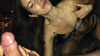 Stunning babe girl doing a blowjob