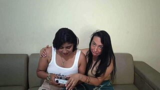 Look at these three beautiful busty stepsisters having a delicious lesbian threesome!