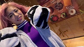 I banged a flashy-haired flashy-faced gal with a ham-out ass at a party night cosplay sex part1