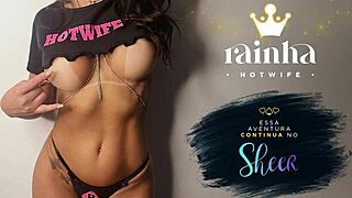 Rainha Hotwife Gives a Sloppy Blowjob to a Thick Cock in Front of Her Cuckold Husband!