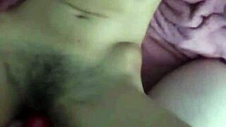 Old man licks fucks tight virgin pussy with condom cum inside 😍