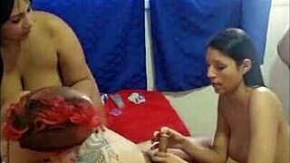 three horny latinas gangbang one guy part 2 😈🔥