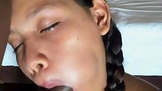 beautiful petite girl enjoys a romantic cabin getaway with a black guy on valentines day