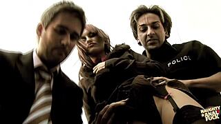 Hung officers dp brunette