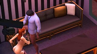 horny redhead teen 18+ having sex with black boss