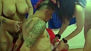 three horny latinas gangbang one guy part 2 😈🔥