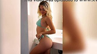 Forty-year-old stepsister bounces her ass while dancing in the bathroom