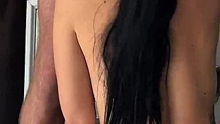 Buddy girl fucked on kitchen table swallows cum