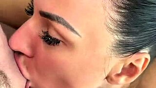 Buddy girl fucked on kitchen table swallows cum