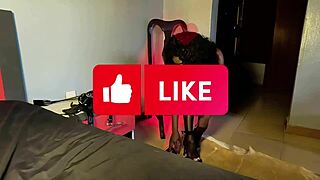 intense hard fucking of an ebony milf ends with her eating my cum!!