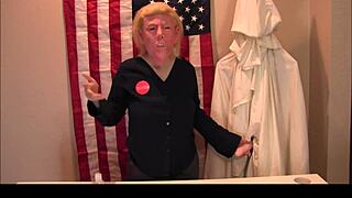 donald trump press conference kkk xxx, dildo and handjob outdoor 😏