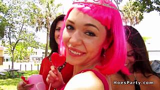 LESBIAN BACHELORETTE PARTY WITH ONE COCK