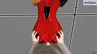 Aska rode my dick instead of the mecha - 3d hentai