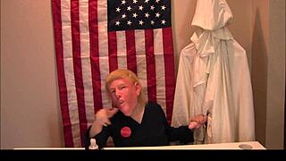 donald trump press conference kkk xxx, dildo and handjob outdoor 😏