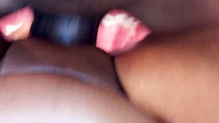 sexy teen ebony babe sucking dick and doggy fucking with cum on pussy 😍