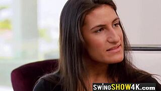 i watch topless swinger babes playing softcore sex games outdoors