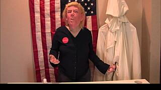 donald trump press conference kkk xxx, dildo and handjob outdoor 😏