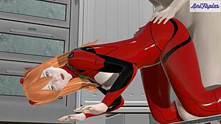 Aska rode my dick instead of the mecha - 3d hentai