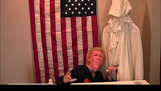 donald trump press conference kkk xxx, dildo and handjob outdoor 😏